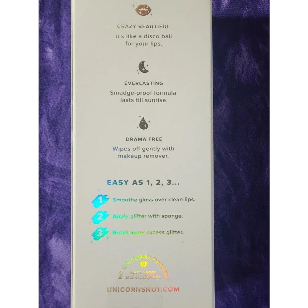 UNICORN SNOT Holographic Lip Glitter Kit Gloss 3 Glitter Colors Vegan Longwear